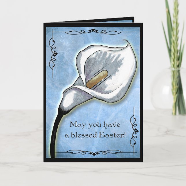 Cartes Pour Fêtes Annuelles Calla Lily de Pâques - Blanc à l'intérieur (Devant)