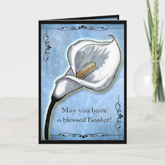 Cartes Pour Fêtes Annuelles Calla Lily de Pâques - Blanc à l'intérieur