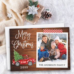 Cartes Pour Fêtes Annuelles Calliage Camion de Noël Bande d'embarcation en boi