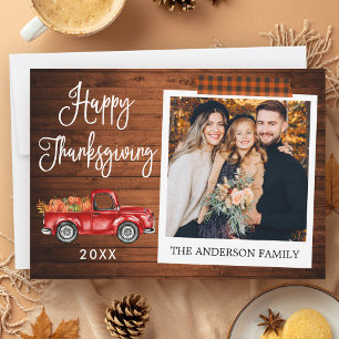 Cartes Pour Fêtes Annuelles Calliage Plaid Craft Bande Thanksgiving Camion
