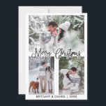 Cartes Pour Fêtes Annuelles Calligraphie amusante 3 Photo Couple Noël<br><div class="desc">Script de calligraphie moderne Joyeux Noël Couple Carte photo - 3 Photos</div>