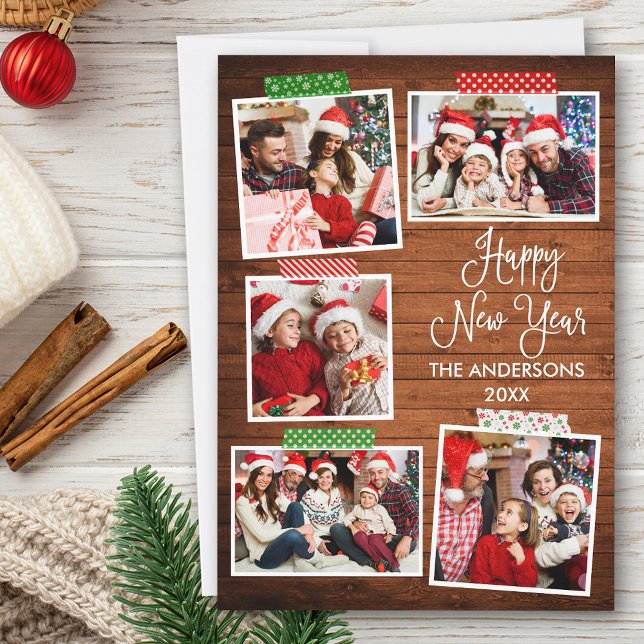 Cartes Pour Fêtes Annuelles Calligraphie amusante Bonne année Bande d'embarcat (Customize to add text to back of card.)