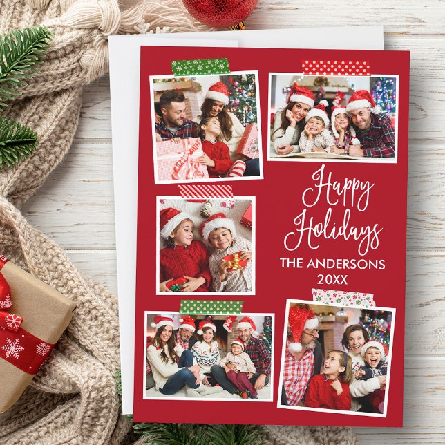 Cartes Pour Fêtes Annuelles Calligraphie amusante Happy Holidays Bande artisan (Customize to add text to back of card.)