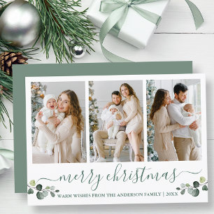 Cartes Pour Fêtes Annuelles Calligraphie Aquarelle Eucalyptus Noël