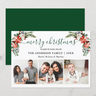 Cartes Pour Fêtes Annuelles Calligraphie Aquarelle Hiver Floral 3 Photo