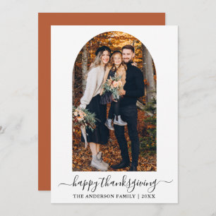Cartes Pour Fêtes Annuelles Calligraphie Arch Thanksgiving Terracotta