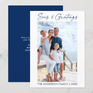 Cartes Pour Fêtes Annuelles Calligraphie bleue Mer d'encre et de voeux Photo