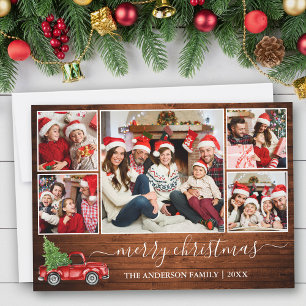 Cartes Pour Fêtes Annuelles Calligraphie bois Noël Camion rouge 5 Photo