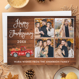 Cartes Pour Fêtes Annuelles Calligraphie Bois Thanksgiving Camion 4 Photo