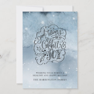 Cartes Pour Fêtes Annuelles Calligraphie Bonne Nouvelle Confort et Joie Noël