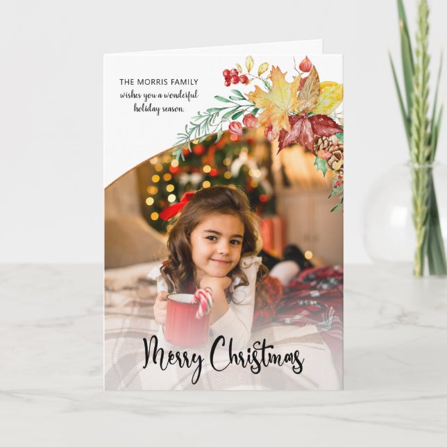 Cartes Pour Fêtes Annuelles Calligraphie botanique d'hiver (Devant)