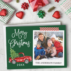 Cartes Pour Fêtes Annuelles Calligraphie Camion de Noël Bande d'embarcation ra