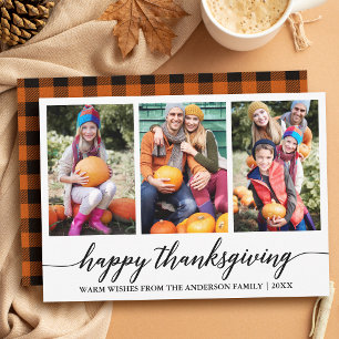 Cartes Pour Fêtes Annuelles Calligraphie carreau de Thanksgiving 3 Photo