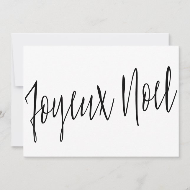 Cartes Pour Fêtes Annuelles Calligraphie Chic Moderne "Joyeux Noel" (Devant)