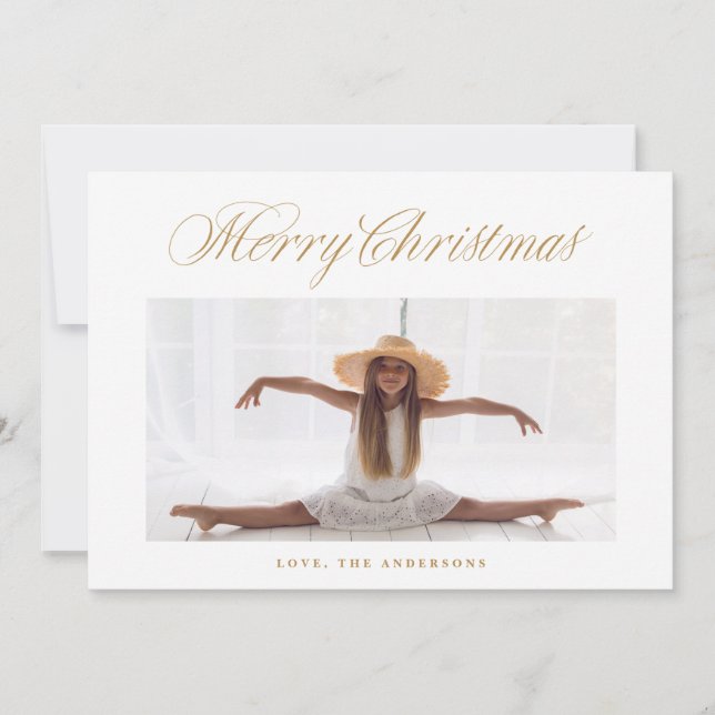 Cartes Pour Fêtes Annuelles Calligraphie classique Lettrage photo de Noël (Devant)