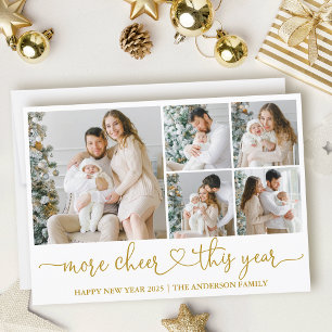 Cartes Pour Fêtes Annuelles Calligraphie Coeur Plus Cheer 5 Photos Or