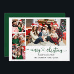 Cartes Pour Fêtes Annuelles Calligraphie Coeur Vert Noël 4 Photos<br><div class="desc">Calligraphie moderne Script Coeur Joyeux Noël 4 Photo Carte de vacances - Vert</div>