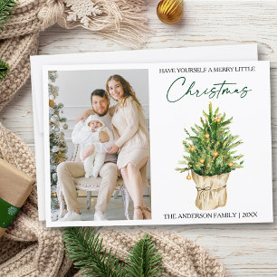 Cartes Pour Fêtes Annuelles Calligraphie de l'encre Aquarelle Pine Tree photo