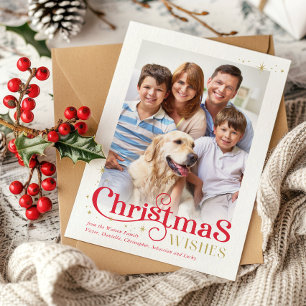 Cartes Pour Fêtes Annuelles calligraphie de noël élégante festive moderne phot