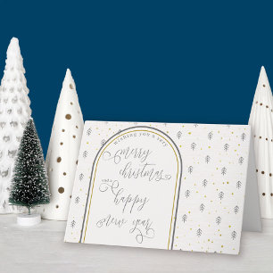 Cartes Pour Fêtes Annuelles Calligraphie de Noël et Nouvel An et pin nordique