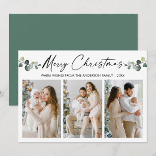 Cartes Pour Fêtes Annuelles Calligraphie de Noël Eucalyptus