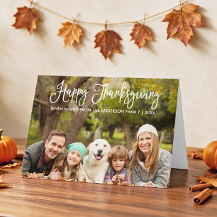 Cartes Pour Fêtes Annuelles Calligraphie de remerciement de photo de Thanksgiv