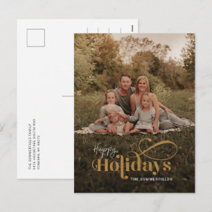 Cartes Pour Fêtes Annuelles Calligraphie de vacances rétro rustique Photo