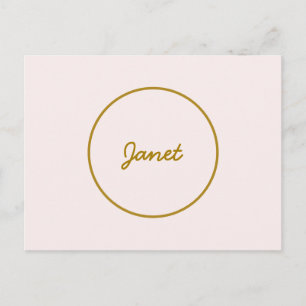 Cartes Pour Fêtes Annuelles Calligraphie élégante de couleur or et pastel Nom 