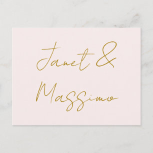 Cartes Pour Fêtes Annuelles Calligraphie élégante de couleur or et pastel Nom 