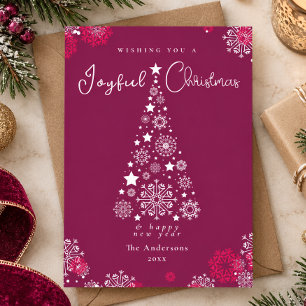 Cartes Pour Fêtes Annuelles Calligraphie élégante Joyeux Noël Magenta