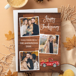 Cartes Pour Fêtes Annuelles Calligraphie embarqué Bande Camion Thankgiving