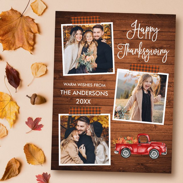Cartes Pour Fêtes Annuelles Calligraphie embarqué Bande Camion Thankgiving (Customize to change your personalized text size or text style.)