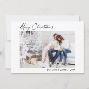 Cartes Pour Fêtes Annuelles Calligraphie Encre Script Christmas Couple Photo