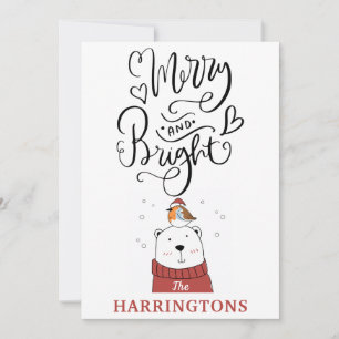 Cartes Pour Fêtes Annuelles Calligraphie fantaisiste mignonne et joyeuse