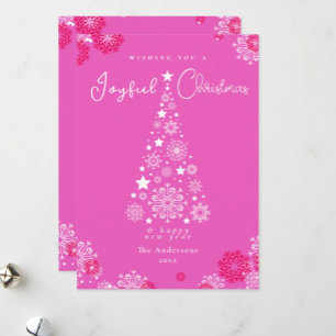 Cartes Pour Fêtes Annuelles Calligraphie festive rose gras Joyeux Noël