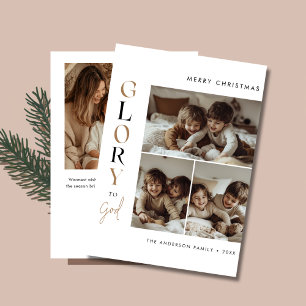 Cartes Pour Fêtes Annuelles Calligraphie Gloire religieuse de Noël à Dieu Phot