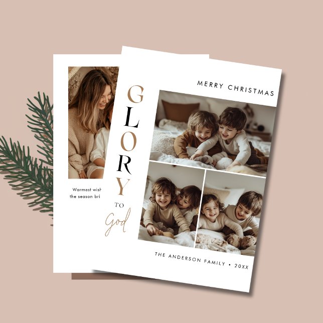 Cartes Pour Fêtes Annuelles Calligraphie Gloire religieuse de Noël à Dieu Phot (Créateur téléchargé)
