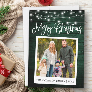 Cartes Pour Fêtes Annuelles Calligraphie Green Wood Lights Caméra instantanée 