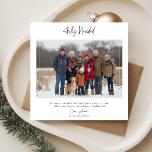 Cartes Pour Fêtes Annuelles Calligraphie Hispanique Feliz Navidad Photo de Noë