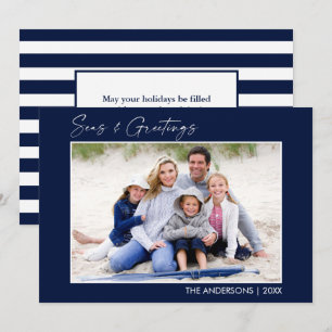 Cartes Pour Fêtes Annuelles Calligraphie Ink Blue Seas et voeux Photo