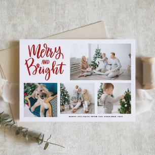 Cartes Pour Fêtes Annuelles Calligraphie joyeuse et brillante Collage photo ro