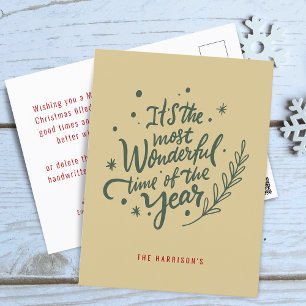 Cartes Pour Fêtes Annuelles Calligraphie La Plus Merveilleuse Période De Noël
