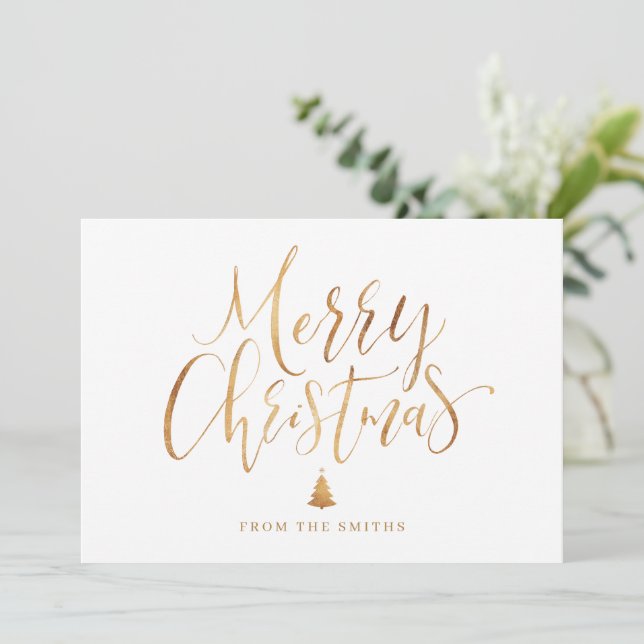 Cartes Pour Fêtes Annuelles Calligraphie manuscrite simple accueil de Noël (Debout devant)