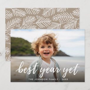 Cartes Pour Fêtes Annuelles Calligraphie Meilleure Année Photo type blanc