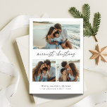 Cartes Pour Fêtes Annuelles Calligraphie Merriest Christmas Family Beach Photo<br><div class="desc">Célébrez le Noël le plus joyeux avec un carte photo moderne avec une calligraphie élégante et les souvenirs de plage de votre famille! Cette carte de vacances boho d'inspiration océanique est parfaite pour partager la joie et les souhaits chaleureux. Un choix simple et abordable, c’est la façon idéale d’envoyer une...</div>
