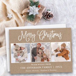 Cartes Pour Fêtes Annuelles Calligraphie moderne amusante Noël 3 Photo Kraft