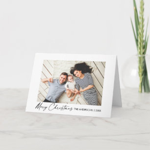 Cartes Pour Fêtes Annuelles Calligraphie moderne Encre Script Noël Plier Photo