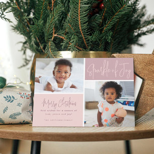 Cartes Pour Fêtes Annuelles Calligraphie moderne étincelle de la joie 2 Photos