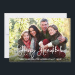 Cartes Pour Fêtes Annuelles Calligraphie moderne Happy Hanoukka Family Photo<br><div class="desc">Script de calligraphie moderne amusant Happy Hanoukka Carte photo de famille</div>