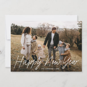 Cartes Pour Fêtes Annuelles Calligraphie moderne simple Joyeux Nouvel An 2 Pho
